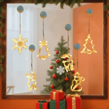 圣诞装饰灯 LED 窗户吸盘吊灯 驯鹿铃铛 房间派对 圣诞节 情人节装饰灯,装饰花束仙女灯,节日装饰,节日照明,家居装饰 圣诞装饰 房间装饰 冬季圣诞装饰 家居圣诞礼物 圣诞装饰 - 黃色 - 查看 6