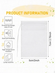 10/20/30/50/80/100 piezas a granel Bolsas de té sin sabor, bolsas de infusor de té natural sin blanquear, bolsas de filtro de papel desechables para té/café, adecuadas para té de hoja suelta, café, especias e ingredientes para sopa - Herramienta de cocina esencial - Multicolor - Ver 3