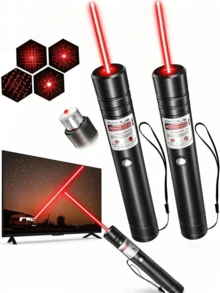 遥控激光手电筒 激光笔 激光指示器 大功率激光笔 激光手电筒 宠物训练 & 猫咪互动玩具 铝合金机身 USB 可充电 多种星空图案 适用于屏幕指示、工程、猫咪互动、户外露营、天文指引等场景