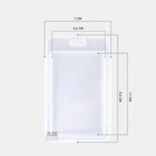 Badge Holder Transparent Double-Sided Card Holder Vertical Waterproof Open Close Simple PVC RFID - 1 Đơn vị - Xem 3
