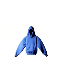 Yeezy X Gap Perfect Hoodie, Oversized Double-Layer Cotton Pullover, Thick Basic Hoodie For Men And Women, Blue - Màu xanh lam - Xem 5