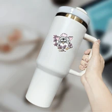 Floral Koala Cute Furby Sticker - Asymmetrical Shape, Self-Adhesive Car Sticker, Suitable For Cars, Laptops Etc. - Single Use, High Quality, Car Sticker