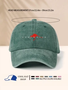 1 件“澳大利亚”水洗棒球帽，时尚男女通用必备单品，时尚简约休闲百搭 - 字母款 - 查看 10