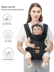 2-In-1 Lightweight Baby Carrier, Front Facing & Back Carrying, All Season Use