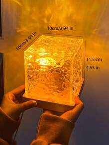 1 Packung C-förmige runde Nachtischlampe mit Kristall, kreative Nachttischlampe mit rotierendem Wasserrippeneffekt, Flammen-Atmosphärenleuchte mit 16 Farben und Fernbedienung, Schlafzimmer RGB Fernbedienungs-Nachtlicht mit rotierendem Wasserrippendesign, geeignet für Kinderzimmer, Schlafzimmer, Flur