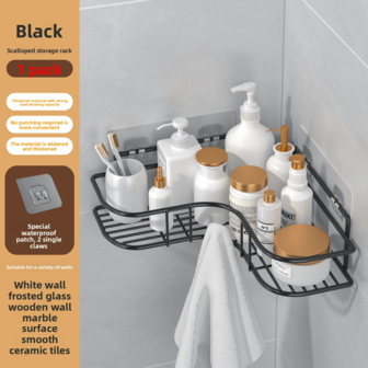 1件即可安装！不锈钢三角置物架，浴室角落必备，马桶和盥洗室壁挂式储物，承重稳定。