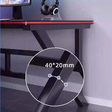 Gaming Table, Office Desk, Computer Table, Carbon Fiber Surface, Gaming Table, Home Office Gamer Table, Ergonomic Computer Table, Large Carbon Fiber Desktop, Office Workstation, PC Gaming Workstation Home Office Desk, Ergonomic Computer Gaming Table, Large Computer Table With Cup Holder And Headphone Hook - Black - View 7
