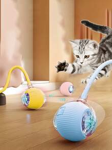 1个宠物互动重力滚球玩具，自动电动猫玩具，智能滚球，适合小猫玩耍，消除无聊宠物玩具
