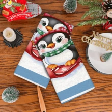 2/4 pièces Serviettes à motif pingouin, cadeaux de Noël, décorations de Noël, serviettes microfibre super absorbantes et modernes pour la cuisine, la cuisson, la vaisselle, le nettoyage, les serviettes de toilette, la décoration de cuisine, cadeaux pour les voisins, les mamans, les anniversaires, les pendaisons de crémaillère pour les amis, les essentiels de cuisine, les nécessités quotidiennes
