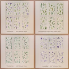 80-110pcs Natural Theme Sticker Set, Waterproof PET Material, Suitable For Making Notebooks, Decorating Envelopes, Cards, Gift Packaging, Affordable Price, Ideal As Gifts Or Decorations For New Year, Christmas, Spring Festival And Other Holidays. 8 Patterns To Choose: Daisy, Eucalyptus, Clover, Rose, Iris, Lavender, Green Leaves, Chrysanthemum. - Multicolor - View 27