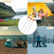 20 Pack 10in Sturdy Heavy Weight Iron Tent Peg Stakes, Orange & Silver Dual Coated Anti-Corrosion Anti-Slip Ground Spikes, Multipurpose Outdoor Fixing Anchors For Campsite Tent Canopy Awning Sun Shelter Installation - Orange - View 7