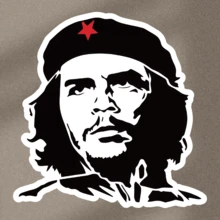 切·格瓦拉革命人乙烯基贴纸 - 卡通主题，自粘，一次性使用，哑光饰面，不对称形状，适用于塑料表面、左侧汽车保险杠和窗户贴花