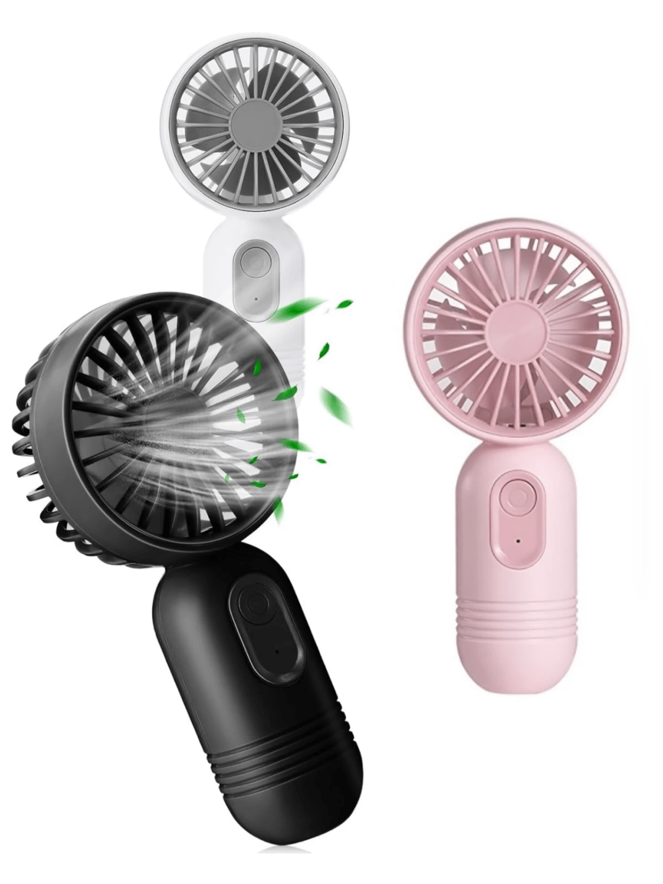 Mini Portable Fan, Cute Handheld Fan Battery Operated Lightweight Small Personal Fan With 3 Speeds And USB Rechargeable Eyelash Fan For Stylish Girl Kids Women Men Office Outdoor Travel Camping - 均碼 - 查看 1
