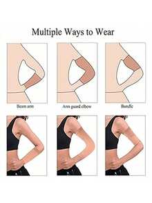 1/2pcs Compression Arm Sleeves, Slimming Arm Wrap Support Brace For Fitness Exercise Weight Loss And Tightening Elastic Elbow Shaper - Multicolor - View 7