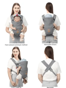 2-In-1 Lightweight Baby Carrier, Front Facing & Back Carrying, All Season Use
