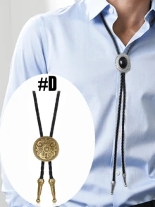 Yanxyad Handmade Bolo Tie For Men, Western Cowboy Leather Necktie Halloween Costume Accessories For Men Women