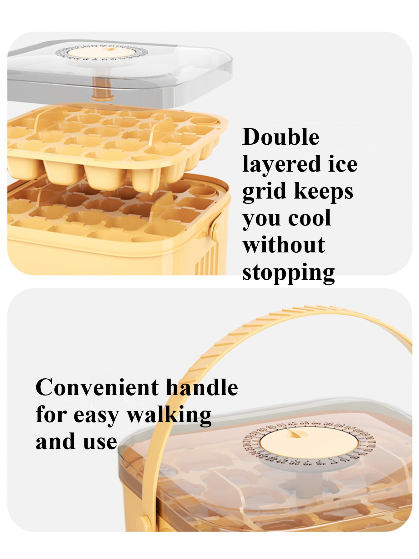 قالب صنع مكعبات الثلج بضغطة واحدة، قالب تخزين كتل...