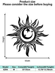 Arte de parede de metal com explosão de sol boêmio, 1 peça de decoração de parede com explosão de sol com orientação transversal, placa de praia para áreas internas e externas, arte à beira da piscina, frontões de parede de metal sem energia, sem penas, decoração para casa, decoração de quarto, presentes de decoração de parede, aniversário, formatura, decoração de cozinha