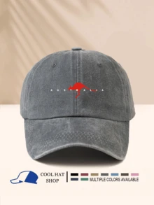 1 件“澳大利亚”水洗棒球帽，时尚男女通用必备单品，时尚简约休闲百搭 - 字母款 - 查看 7