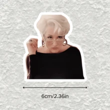 Hình dán decal vinyl hình nữ diễn viên tóc ngắn Miranda Priestly - Bề mặt mờ, hình dạng bất đối xứng, bề mặt nhựa tự dính - Sử dụng một lần, hình dán trang trí xe hơi hình nhân vật - Bề mặt mờ - Nhiều màu - Xem 4