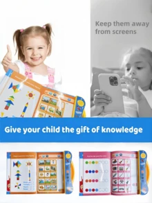 Kids' English Learning Intelligence Touch Book With Sound Function, Educational Talking Book Toy With Reusable Pen, Electronic Learning Pronunciation Cognitive Enlightenment Audiobook For Preschool Toddlers, Perfect Birthday And Christmas Gift, Toys, Christmas, Toys For Girls, Toddler Toys