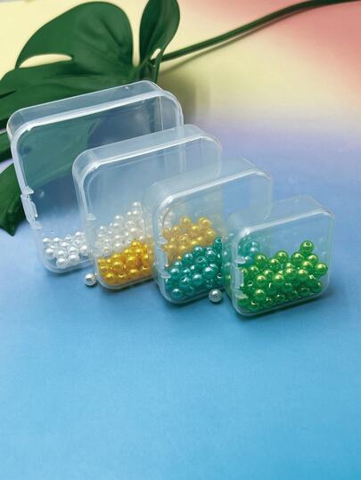 1pc Square Transparent Storage Box, 4.5*4.5/5.5/5./6.5/6.5/7.5*7.5cm 4 Styles Square Clear Plastic Storage Boxes, Multi-Purpose Small Organizer Box For Jewelry, Beads, Hardware, Arts & Crafts, Sewing Supplies - Transparent Craft Storage Box