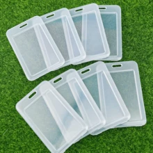 Badge Holder Transparent Double-Sided Card Holder Vertical Waterproof Open Close Simple PVC RFID - 5 Units - View 2