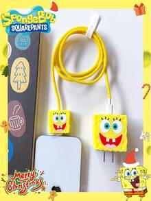 SpongeBob SquarePants Bộ 2/4 ốp bảo vệ sạc hình hoạt hình SpongeBob, tương thích với bộ sạc nhanh Apple 18/20W, kèm cuộn dây cáp. Là vật trang trí tuyệt vời cho các bữa tiệc ngày lễ, thích hợp làm quà tặng cho bạn bè, trang trí nhà cửa/phòng ốc, và là món quà Giáng sinh lý tưởng cho bạn gái/Ngày Valentine. - Nhiều màu - Xem 4