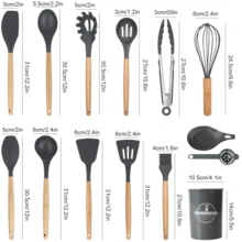 Lislark 14pcs Silicone & Stainless Steel Non-Stick Cookware Set With Ergonomic Black/Yellow Non-Slip Handle - Complete Kitchen Utensil Collection For Baking, Grating, Slicing, Mixing, Serving - Dishwasher & Space-Saving Design, Small Cooking Utensils - Black - View 3