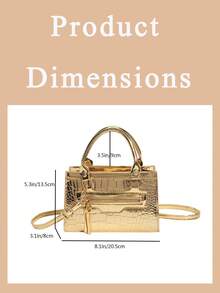 Women's Crossbody Bag Purse Metallic Crocodile Print Handle Satchel Shoulder Bag Purse Women's Retro Texture Crossbody Bag Mini Square Handbag Small Everyday Clutch Purses Suitable For Sending Friends Shopping, Dating, Business Trips, And Business Use Thanksgiving Dinner Purse - 彩色 - 查看 10