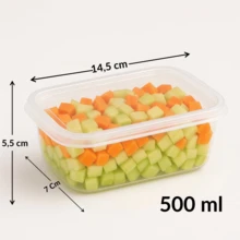 Kit Of 5 Lunch Boxes, 5 Sizes - Transparent Rectangular -  - Microwave And Freezer - High Quality - 透明的 - 查看 7