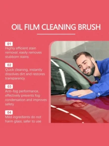Car Glass Oil Film Cleaning Brush - Suitable For Windshield And Side Windows, Strong Cleaning, Removes Oil Film, Anti-Rain And Anti-Fog Oil Film Cleaning Brush. - Multicolor - View 9