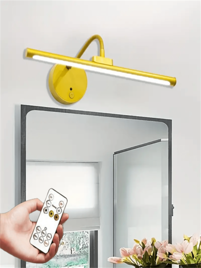 1PC Remote Control Wiring Free USB Plug In Charging Wand Lamp Infinite Three Button Dimming, 360 Degree Rotation Wireless Magnetic Lamp, Small Night out Punching, Bedside Bedroom Reading Washing ative Painting Lighting, Tree Exhibition Hall ation (1800mAh)