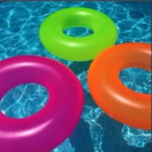 Inflatable Neon Float 60 Cm Round Waist Pool Party Transparent Beach Pool - 藍色 - 查看 1
