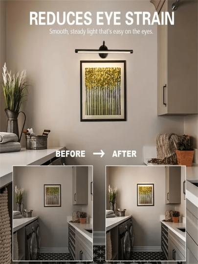 1PC Remote Control Wiring Free USB Plug In Charging Wand Lamp Infinite Three Button Dimming, 360 Degree Rotation Wireless Magnetic Lamp, Small Night out Punching, Bedside Bedroom Reading Washing ative Painting Lighting, Tree Exhibition Hall ation (1800mAh) view 5