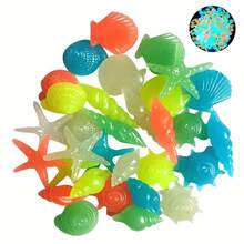 10/20/30/50/100pcs Set Luminous Resin Aquarium Decor, Includes Decorative Pebbles, Starfish, Seashells And Fish Figurines, Suitable For Fish Tanks And Garden Decoration - Multicolor - View 9