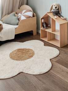 1pc Faux Wool Sunflower Decorative Carpet, Flower Decor Rug, Decorative Rug, Bedroom Decor, Small Rug, Carpet, Home Decor, Living Room Carpet, Living Room Small Rug, Bedroom Rug, Living Room Home Decor, Outdoor Rug, Washable Carpet - Multicolor - View 3
