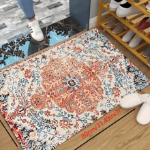 1pc Printed Silica Gel Kitchen Mat, Rug, Doormat, Easy To Clean, Rectangular Printed Carpet, Suitable For Living Room, Bedroom, Hallway, Bathroom, Laundry Room - Polyester Carpet, Suitable For Indoor And Outdoor Home Decor