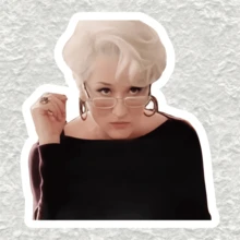 Hình dán decal vinyl hình nữ diễn viên tóc ngắn Miranda Priestly - Bề mặt mờ, hình dạng bất đối xứng, bề mặt nhựa tự dính - Sử dụng một lần, hình dán trang trí xe hơi hình nhân vật - Bề mặt mờ - Nhiều màu - Xem 12