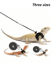 3 Packs Adjustable Lizard Leash Set - Small Reptile Harness For Bearded Dragon, Chameleon & Outdoor Walking (S/M/L) - Multicolor - View 11
