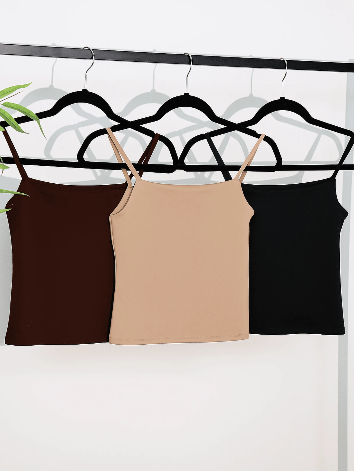 Kit 3 Cropped Women's Tank Top Strappy Basic Summer Suplex - Sôcôla/Nude/Đen - Xem 1