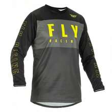 1件 Fly 男士户外骑行运动服，Fly Racing 越野摩托车骑行服，黑灰色装备，降落伞面料长袖速干透气T恤 春季款 - 灰色 - 查看 9