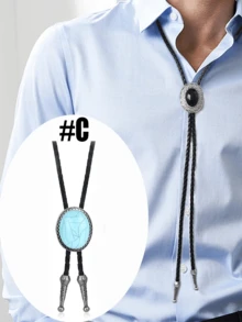 Yanxyad Handmade Bolo Tie For Men, Western Cowboy Leather Necktie Halloween Costume Accessories For Men Women