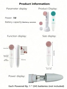 电动洁面刷去角质器，硅胶旋转去角质洁面仪，防水超卫生洁面磨砂膏，振动旋转洁面仪，男女通用护肤工具，清洁、去角质、按摩三效合一，便携式家居用品，学习用品及旅行用品