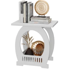 Lislark Bedside Table Cabinet Side End Coffee Tea Table Nightstand Storage Shelf White - White - View 1