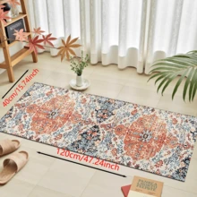 1pc Printed Silica Gel Kitchen Mat, Rug, Doormat, Easy To Clean, Rectangular Printed Carpet, Suitable For Living Room, Bedroom, Hallway, Bathroom, Laundry Room - Polyester Carpet, Suitable For Indoor And Outdoor Home Decor