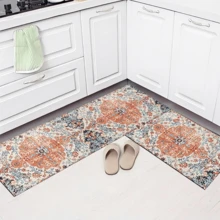 1pc Printed Silica Gel Kitchen Mat, Rug, Doormat, Easy To Clean, Rectangular Printed Carpet, Suitable For Living Room, Bedroom, Hallway, Bathroom, Laundry Room - Polyester Carpet, Suitable For Indoor And Outdoor Home Decor