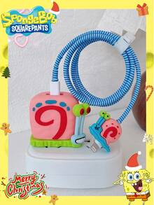 SpongeBob SquarePants Bộ 2/4 ốp bảo vệ sạc hình hoạt hình SpongeBob, tương thích với bộ sạc nhanh Apple 18/20W, kèm cuộn dây cáp. Là vật trang trí tuyệt vời cho các bữa tiệc ngày lễ, thích hợp làm quà tặng cho bạn bè, trang trí nhà cửa/phòng ốc, và là món quà Giáng sinh lý tưởng cho bạn gái/Ngày Valentine. - Nhiều màu - Xem 10