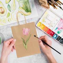 25pcs Kraft Paper Bag 6x3.25x8  8x4.25x10.5  Brown Paper Bag With Handle Gift Bag Retail Merchandise Bag Shopping Birthday Wedding Party Gift Bag - 6x3,25x8 - Xem 4