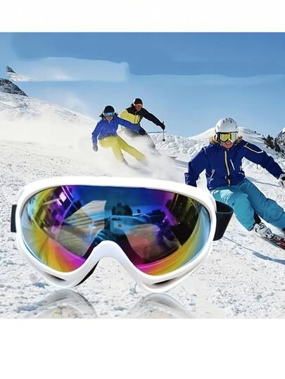 2pcs Large Frame Polarized Ski Goggles For Men And Women, Windproof Snowproof UV Protection Anti-Fog Snowboard Goggles For Outdoor Sports